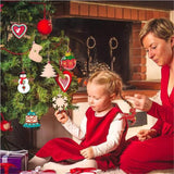 Christmas Wood Slice Charms With Bells Ropes Mixed Elk Tree Snowman