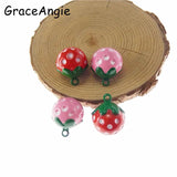 10pcs Strawberry Jingle Bells Sweety Necklace Pendant Charms