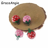 10pcs Strawberry Jingle Bells Sweety Necklace Pendant Charms