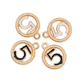 30pcs Number 5 Enamel Charms Bracelets Pendant For DIY Earring Jewelry Making