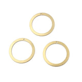20pcs Raw Brass Circle Ring Charms Pendant O Rings for DIY Jewelry Making