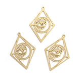 6Pcs Brass Charms for DIY Necklace Earrings Making