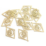 6Pcs Brass Charms for DIY Necklace Earrings Making