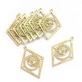 6Pcs Brass Charms for DIY Necklace Earrings Making