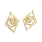 6Pcs Brass Charms for DIY Necklace Earrings Making