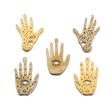 Raw Brass Hamsa Hand Charm Pendant for DIY Witch Jewelry
