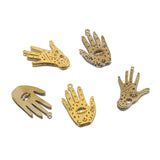 Raw Brass Hamsa Hand Charm Pendant for DIY Witch Jewelry