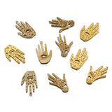 Raw Brass Hamsa Hand Charm Pendant for DIY Witch Jewelry