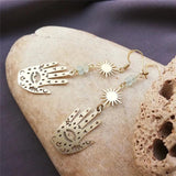 Raw Brass Hamsa Hand Charm Pendant for DIY Witch Jewelry