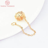 6PCS 55MM 24K Brass Sun Face Connects Chain DIY Jewelry Wholesales