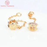 6PCS 55MM 24K Brass Sun Face Connects Chain DIY Jewelry Wholesales
