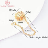 6PCS 55MM 24K Brass Sun Face Connects Chain DIY Jewelry Wholesales