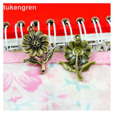 50pcs 20x27mm Antique Silver Sunflower Charms Pendant DIY Jewelry