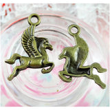 100pcs Flying Horse Charms 23.5x15mm Silver Bronze Pendants DIY Jewelry