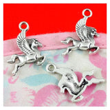 100pcs Flying Horse Charms 23.5x15mm Silver Bronze Pendants DIY Jewelry
