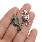20pcs Hippocampus Seahorse Charm Pendants DIY Jewelry Findings 29x12mm