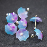 4Pcs Resin Umbrella Heart Charms for Jewelry Making