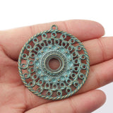 5pcs Hollow Round Charms Pendants 10mm Bezels for Necklace Making