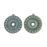 5pcs Hollow Round Charms Pendants 10mm Bezels for Necklace Making