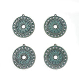 5pcs Hollow Round Charms Pendants 10mm Bezels for Necklace Making