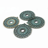 5pcs Hollow Round Charms Pendants 10mm Bezels for Necklace Making