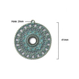 5pcs Hollow Round Charms Pendants 10mm Bezels for Necklace Making