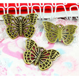 80pcs Butterfly Charms Pendant DIY Bracelet Necklace Antique Bronze Plated