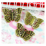 80pcs Butterfly Charms Pendant DIY Bracelet Necklace Antique Bronze Plated