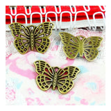80pcs Butterfly Charms Pendant DIY Bracelet Necklace Antique Bronze Plated