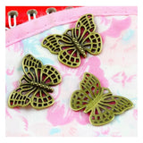 80pcs Butterfly Charms Pendant DIY Bracelet Necklace Antique Bronze Plated