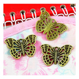 80pcs Butterfly Charms Pendant DIY Bracelet Necklace Antique Bronze Plated
