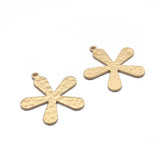 10pcs Raw Brass Hammered Flower Charms Pendant DIY Jewelry Making
