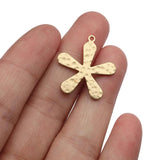 10pcs Raw Brass Hammered Flower Charms Pendant DIY Jewelry Making
