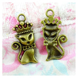 50 PCS Vintage Antique Bronze Fox Pendant Charm for Jewelry Making