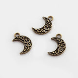 50Pcs Antique Bronze Moon Charms for DIY Jewelry Making