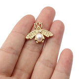 10pcs Faux Pearl Bee Pendant for Jewelry Making