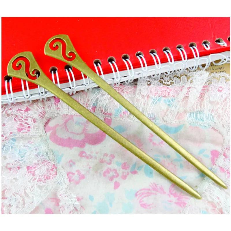 10 Pcs Antique Bronze Plated Bookmark Hairpin 19*128MM for DIY Jewelry