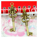 20 Pcs Crown Key Charms Pendants Antique Bronze Plated DIY Jewelry Findi