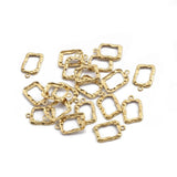 40pcs Raw Brass Rectangle Hammered Frame Charms Pendant for DIY Earrings