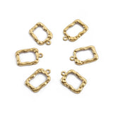 40pcs Raw Brass Rectangle Hammered Frame Charms Pendant for DIY Earrings