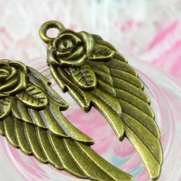 40Pcs Antique Bronze Wings Charms Pendant for DIY Bracelet Necklace