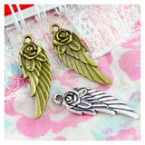 40Pcs Antique Bronze Wings Charms Pendant for DIY Bracelet Necklace