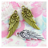40Pcs Antique Bronze Wings Charms Pendant for DIY Bracelet Necklace
