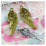 40Pcs Antique Bronze Wings Charms Pendant for DIY Bracelet Necklace