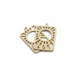 6pcs Raw Brass Rectangle Frame Charm Pendant for DIY Jewelry Making