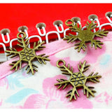 50Pcs Snowflake Pendant Charms for DIY Jewelry Making Antique Bronze 24.5*19MM