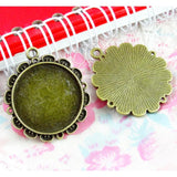 20pcs 25mm Antique Bronze Blank Base Setting Tray Pendants DIY