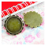 20pcs 25mm Antique Bronze Blank Base Setting Tray Pendants DIY
