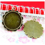20pcs 25mm Antique Bronze Blank Base Setting Tray Pendants DIY
