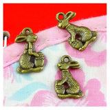 80pcs Antique Bronze Rabbit Charms Pendant DIY Jewelry